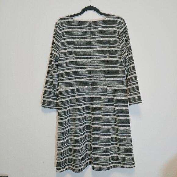 Loft Striped Shift Career Dress Sz 14 Fall Textured - Picture 7 of 9